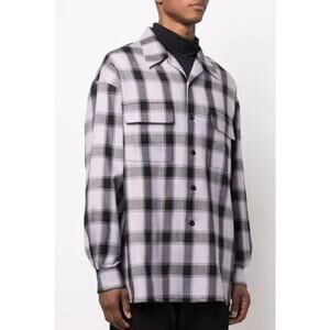 NEW AMI Men's Checked Patch Pocket Shirt Size 42 XL 100% Virgin Wool Parma Plaid